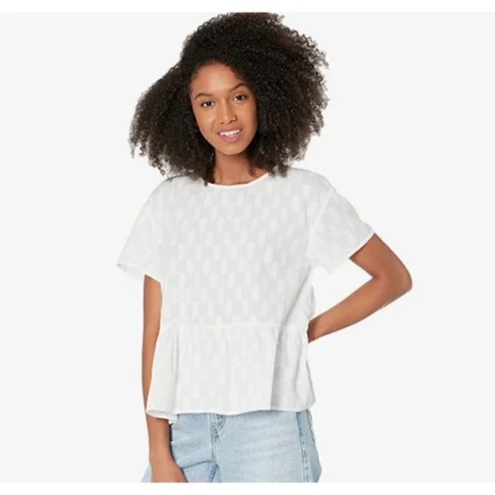Madewell Medford Jacquared Top Size S